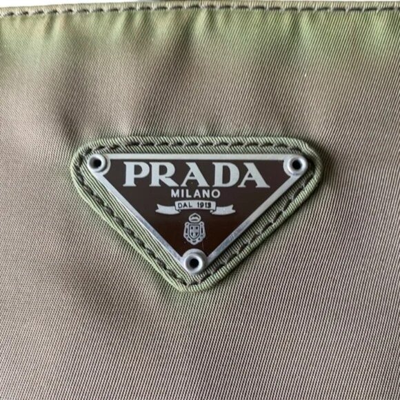 Prada Bag Khaki Green Nylon Tessuto City Handbag - Picture 12 of 16